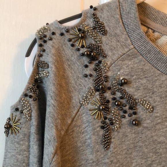Anthropologie Deletta Beaded Open Shoulder Sweater - Picture 3 of 4